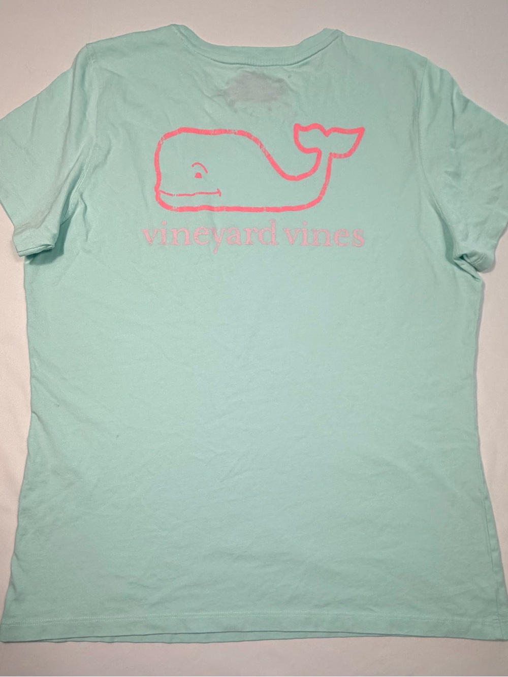 Vineyard Vines Mint Short Sleeve Tee with Pink Whale Graphic